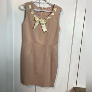 Orchidee Vintage Dusty Rose and Cream Mini DressPearl and Ribbon accents